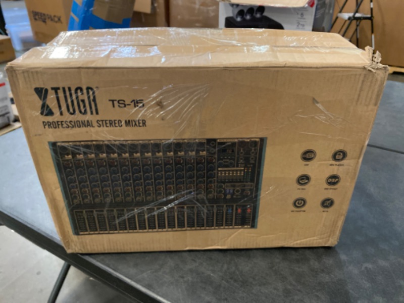 Photo 3 of XTUGA TS15 Professional 15 Channel Audio Mixer with 99 DSP Effects,7-band EQ,Independent 48V Phantom Power&Mute Button,Bluetooth Function,USB Interface Recording for Studio/DJ Stage/Party (MISSING PLUG)
