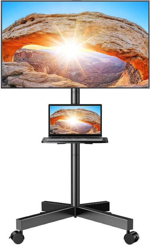 Photo 1 of PARTS ONLY, Mobile TV Cart on Wheels for 23 to 60-inch LED Flat Screen/Curved TVs Tilting TV Stand