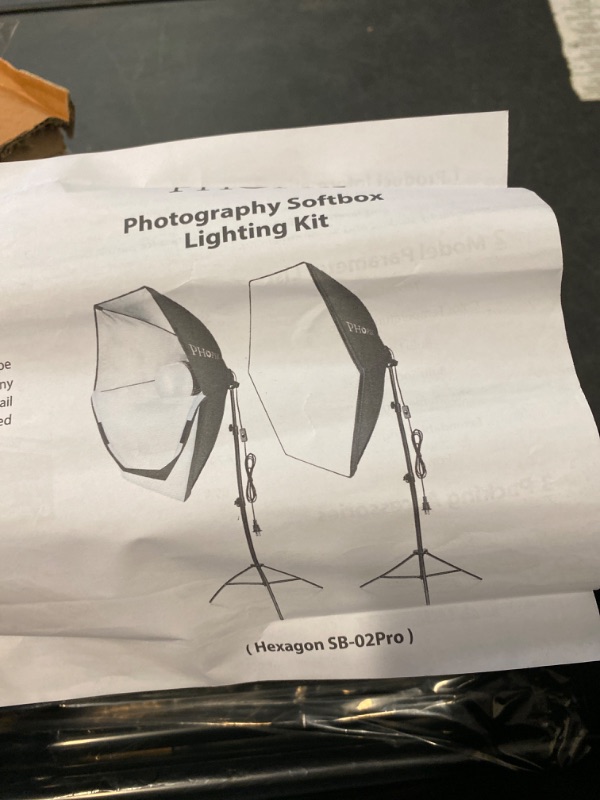 Photo 3 of PHOPIK Softbox Photography Lighting Kit: Photo Studio Equipment 30 x 30 inches with E27 60W 5400K Light Bulb and Adjustable Height Light Stand for Filming Video, Photo Shooting and Streaming
