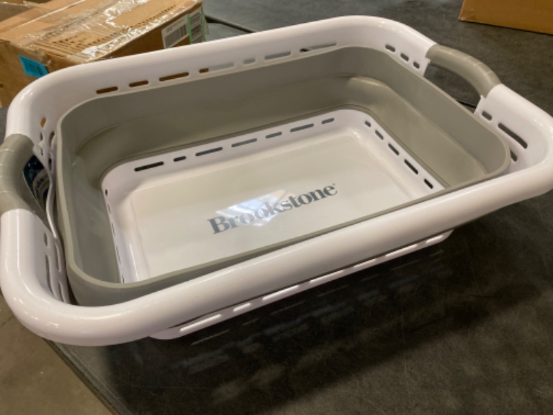 Photo 2 of BROOKSTONE, 1 UNIT, 11 GALLONS - [OUR LARGEST BASKET EVER] 24" Collapsible Laundry Basket, Comfort Non-Slip Grip Handles, Minimalist Space Saving Design, Portable Pop-Up Hamper, [BPA FREE] Light Gray