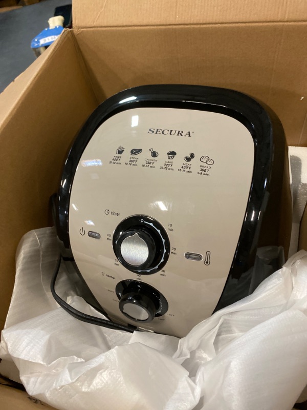 Photo 2 of Secura Air Fryer L 5.3 QuarElectric Hot Air Fryers Extra Large Oven Nonstick Cooker for Healthy Oil-free Low Fat Cooking with Automatic Timer and Temperature Control, Bonus Food Divider