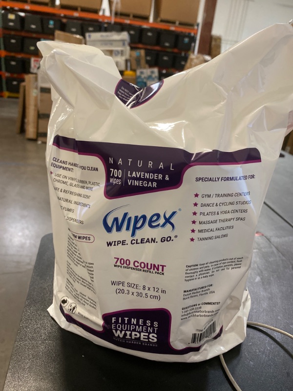 Photo 2 of Wipex Gym and Fitness Wipes Refill Pack 700 Large Natural Wipes With Vinegar and Lavender Oil (1 Refill) NEW 