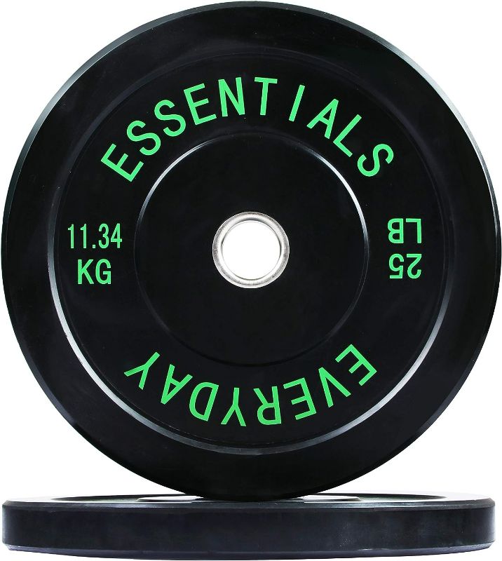 Photo 1 of 1 Piece BalanceFrom Color Coded Black Olympic Bumper Plate Weight Plate with Steel Hub 