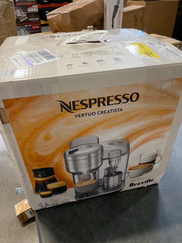 Photo 5 of Breville Nespresso Vertuo Creatista Single Serve Coffee Maker, Espresso Machine, BVE850BSS - Brushed Stainless Steel, Medium (Water Tank is Shattered) 