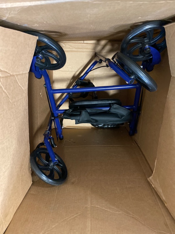 Photo 2 of Drive Medical 10257BL-1 4-Wheel Rollator Walker With Seat & Removable Back Support, Blue