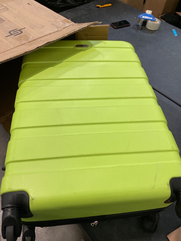 Photo 2 of 3 Piece Luggage Sets Hard Shell Suitcase Set with Spinner Wheels for Travel Trips Business 20" 24" 28", Lime Green

