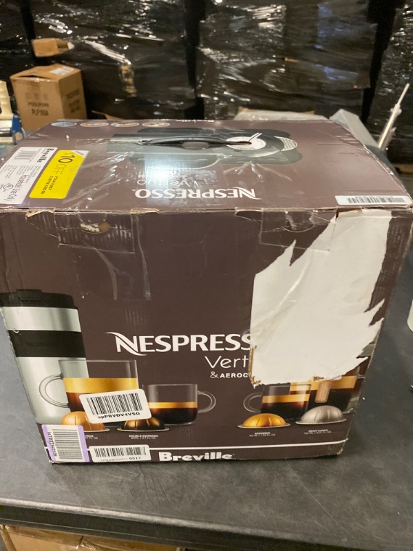 Photo 4 of Breville BNV250CRO1BUC1 Espresso Machine, Chrome 5-Cup Plastic Manual & Nespresso Dark Roast Pod Coffee, 40 Count Chrome Machine + Aeroccino Machine + Capsules VertuoLine