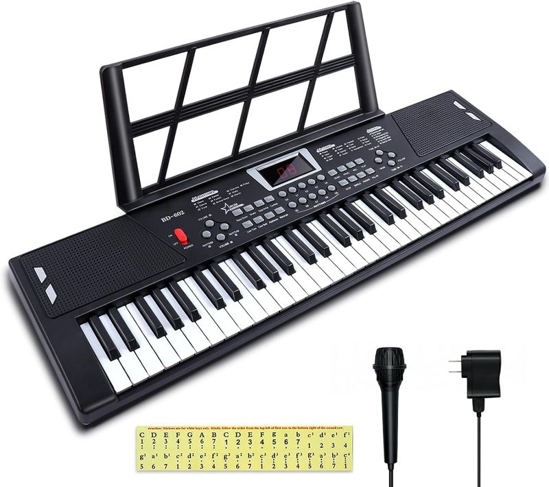 Photo 1 of 61 keys keyboard piano, Electronic Digital Piano with Built-In Speaker Microphone, Portable Keyboard Gift Teaching for Beginners, electric piano for kids
