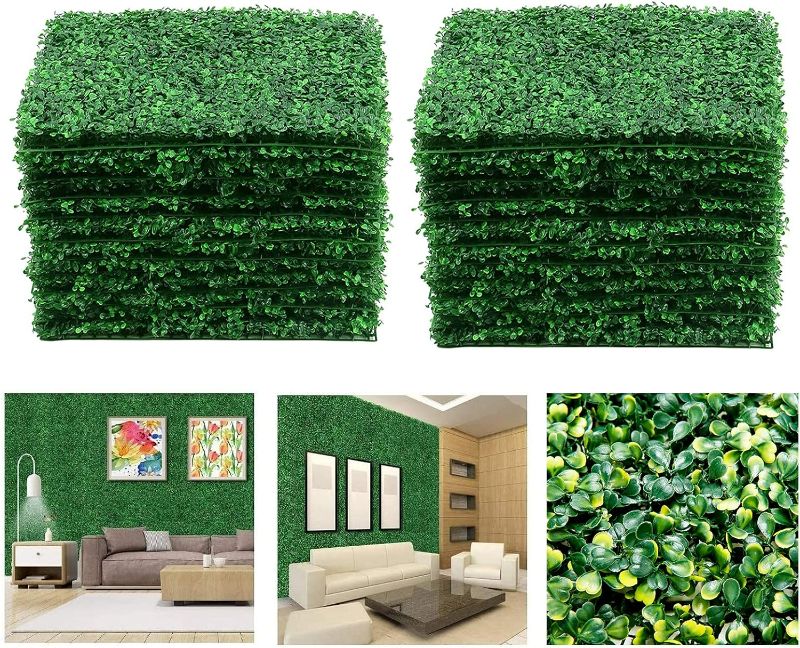Photo 1 of 24 Pcs Boxwood Panels- 20X20" Grass Wall Panel, Boxwood Hedge Wall Panels, Grass Wall Backdrop, UV Protected Privacy Hedge Screen for Indoor, Garden, Fence, Backyard and Outdoor Wedding Decor
