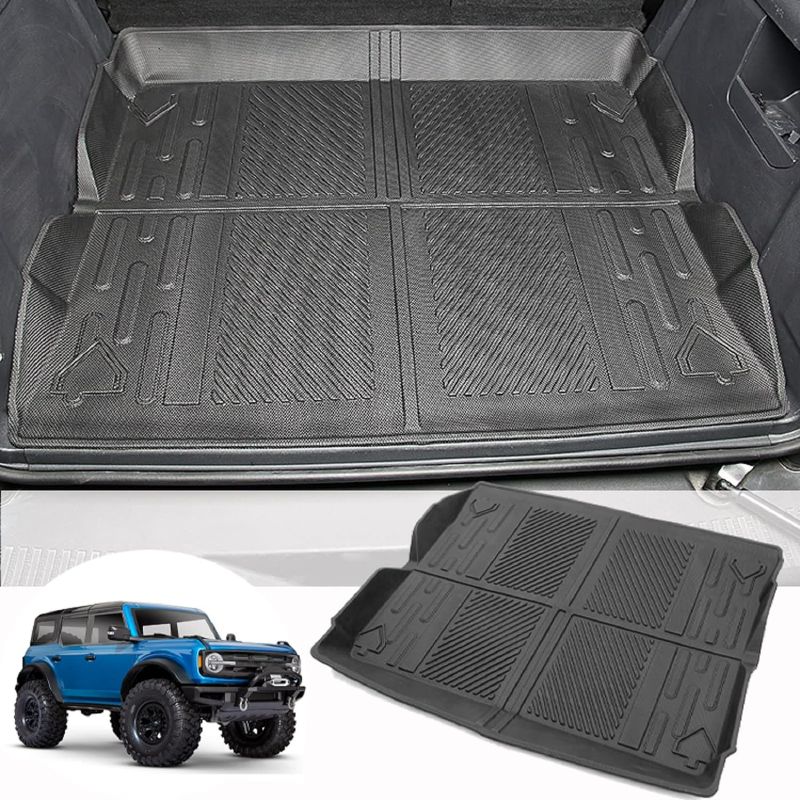 Photo 1 of Partzer Cargo Tray Rubber Liner Trunk Mat for Ford Bronco Accessories 2021 2022 4-Door All-Weather Rear Trunk Protection 
