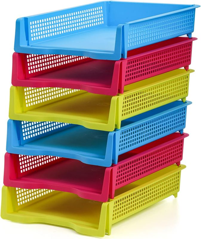 Photo 1 of Lyellfe 10 Tier Paper Organizer Tray, Stackable Paper and Letter Sorter Tray, Desktop A4 Paper Organizer for Classroom, Office and Home (
