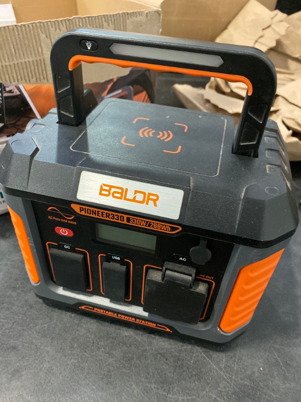 Photo 2 of BALDR Portable Power Station 330W, 288Wh Emergency Backup Lithium Battery Solar Generator, Perfect CPAP Power Supply with Pure Sine Wave Inverter for Outdoors RV Camping Travel Home Emergency Use
