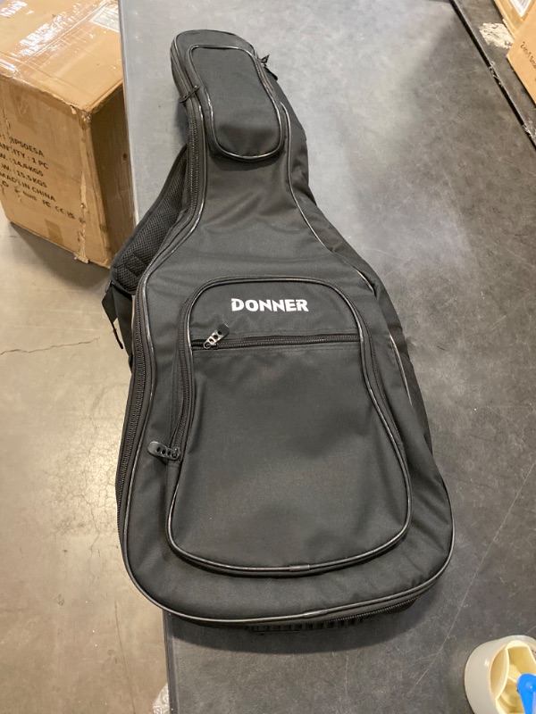 Photo 2 of Donner 28 Inch Mandolin Case, 0.5 Inch Padded Sponge 600D Thick Ripstop Waterproof Nylon Soft Mandolin Gig Bag with Two-Way Sturdy Metal Zippers and Back Hanger Loop, Fit A & F Style Mandolin
