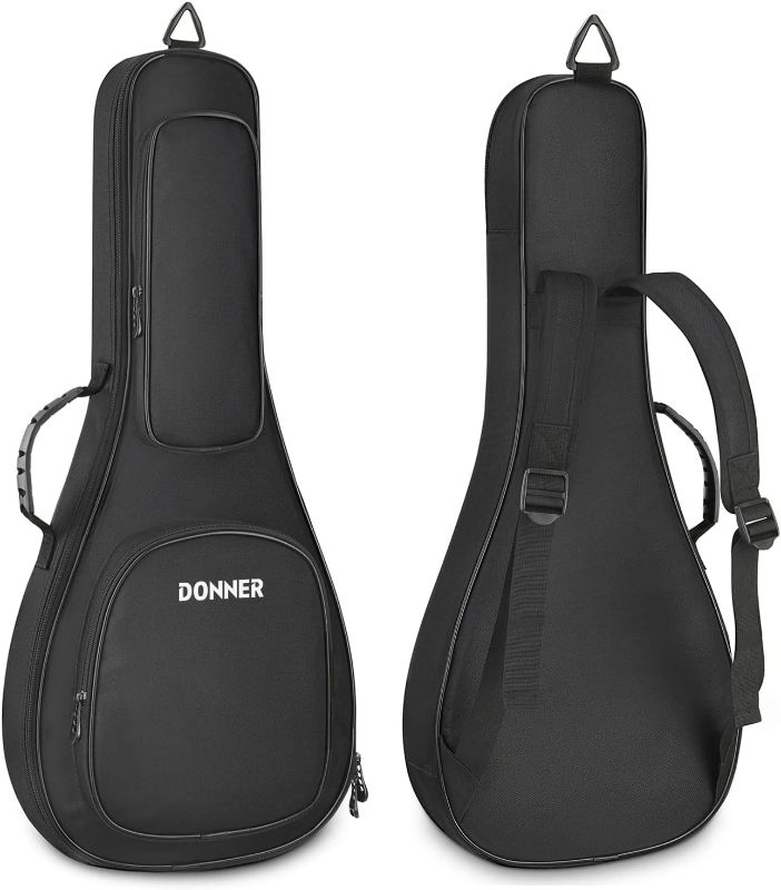 Photo 1 of Donner 28 Inch Mandolin Case, 0.5 Inch Padded Sponge 600D Thick Ripstop Waterproof Nylon Soft Mandolin Gig Bag with Two-Way Sturdy Metal Zippers and Back Hanger Loop, Fit A & F Style Mandolin
