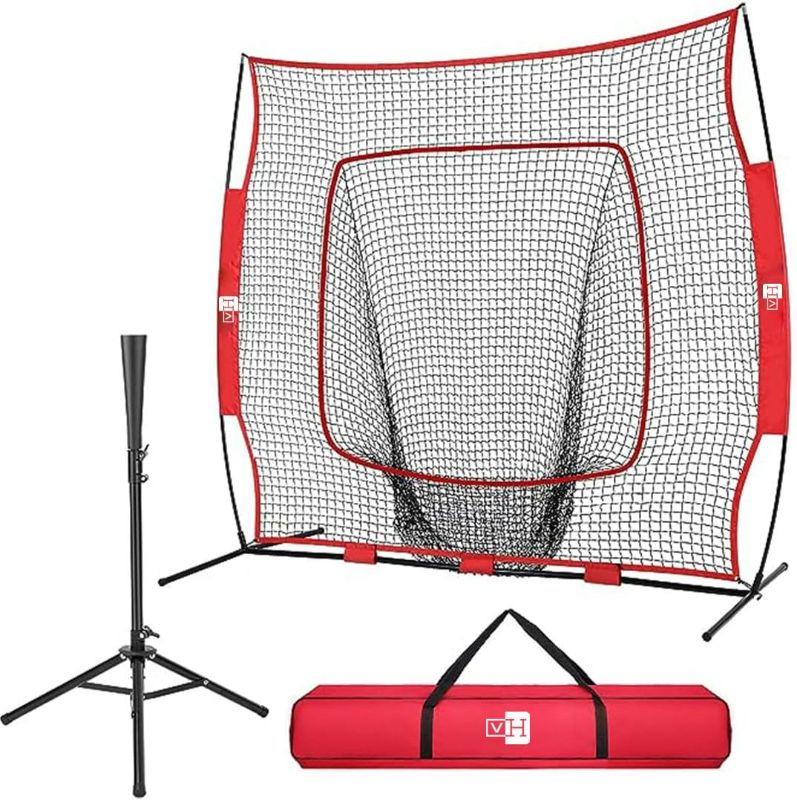 Photo 1 of VIVOHOME 7 x 7 Feet Baseball Backstop Softball Practice Net with Strike Zone Target and Carry Bag for Batting Hitting and Pitching NEW
