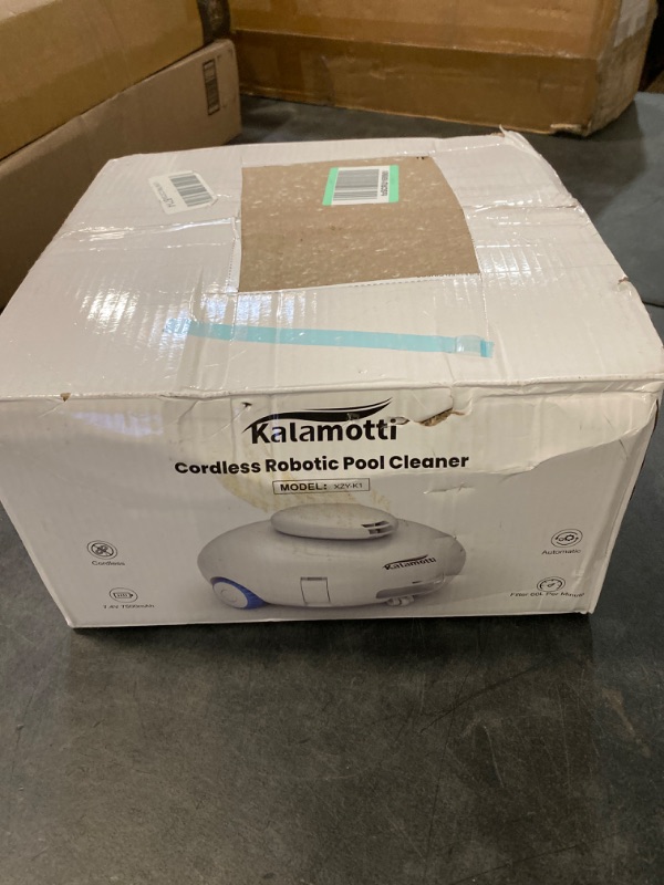 Photo 3 of Kalamotti Cordless Robotic Pool Cleaner - Pool Vacuum for Above Ground Pools Powerful Suction Rechargeable Battery, Lasts 140 Mins, Built-in Water Sensor Technology for Pool Surface Up to 630 Sq.Ft
