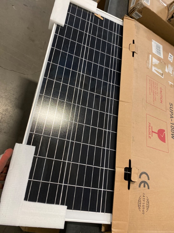 Photo 2 of 1 Piece SUNTHYSIS 100 Watt Solar Panel, 12 Volt Monocrystalline Solar Panel, 22.2% High Efficiency Monocrystalline PV Module Power Charger for RV Marine Rooftop Farm Battery and Other Off Grid Applications
