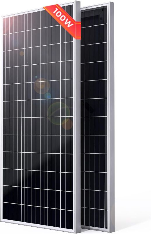 Photo 1 of 1 Piece SUNTHYSIS 100 Watt Solar Panel, 12 Volt Monocrystalline Solar Panel, 22.2% High Efficiency Monocrystalline PV Module Power Charger for RV Marine Rooftop Farm Battery and Other Off Grid Applications
