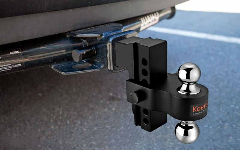 Photo 1 of Adjustable Trailer Hitch for 2.5Inch Receiver Only - 6" Drop/Rise Drop Hitch with 2" and 2-5/16" Tow Balls - 18,500 GTW Tow Hitch for Heavy Duty Trucks with Double Anti-Theft Pins Locks, Black