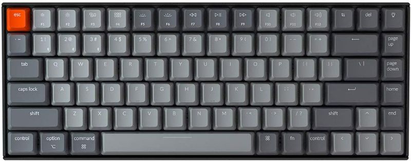 Photo 2 of Keychron K2 75% Layout Bluetooth Wireless Mechanical Gaming Keyboard with Gateron G Pro Brown Switch/White LED Backlit/USB C/Anti Ghosting/N-Key Rollover, 84 Keys, for Mac Windows-Version 2
