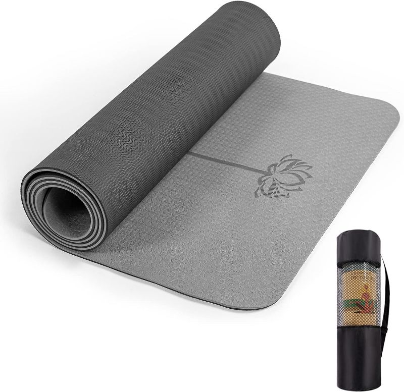 Photo 1 of UMINEUX Yoga Mat Extra Thick 1/3'' Non Slip Yoga Mats for Women Eco Friendly TPE Fitness Exercise Mat with Carrying Sling & Storage Bag
