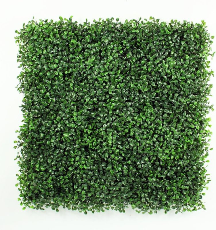 Photo 1 of ULAND Artificial Grass Wall Panels, 6pcs 20"x20" Boxwood Hedges Mats, Greenery Backdrop Garden Privacy Screen Fence
