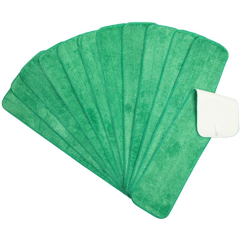 Photo 1 of Arkwright Wet Mop Replacement Pads (12 Pack), Microfiber, 24 in., Green
