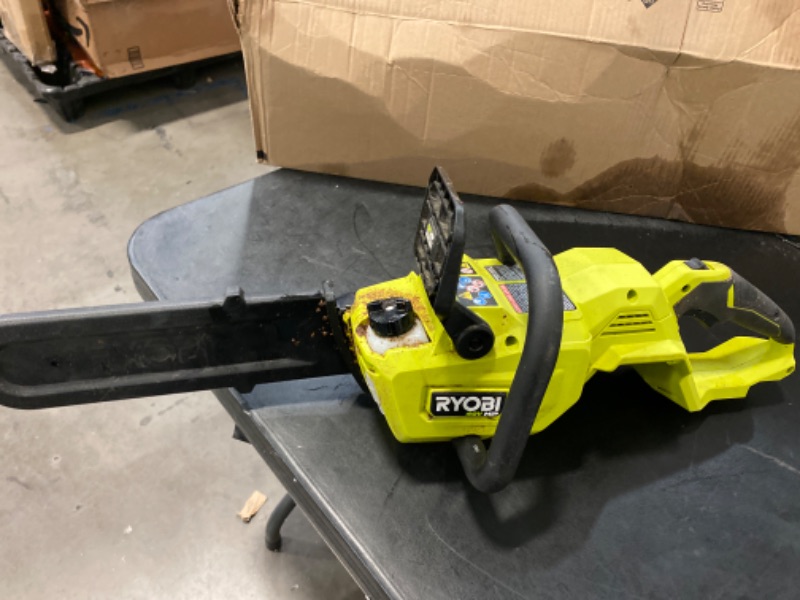 Photo 2 of RYOBI 40-Volt 10 in. Cordless Battery Chainsaw (Tool Only) 