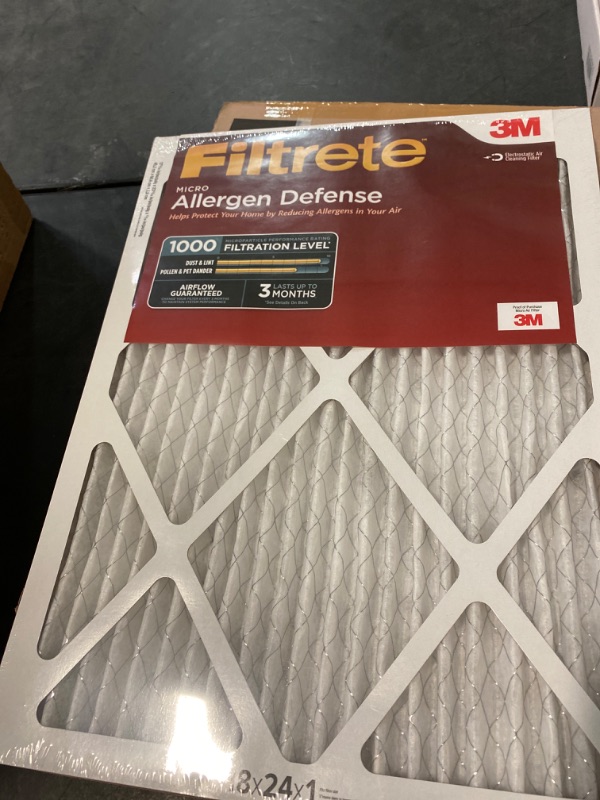 Photo 2 of Filtrete 18x24x1 Air Filter, MPR 1000, MERV 11, Micro Allergen Defense 3-Month Pleated 1-Inch Air Filters, 2 Filters
