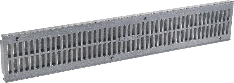Photo 1 of NDS, Gray 241-1 Spee-D Channel Drain Grate, 4-1/8 in. wide X 2 ft. long

