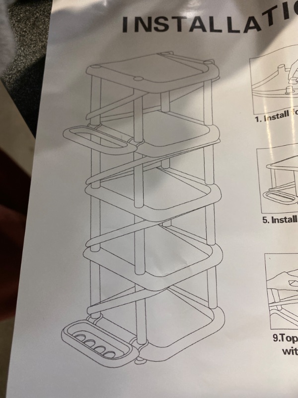 Photo 3 of SOSSEG Shoe Bench Shoe Rack, Shoe Rack, 5 Tier Shoe Storage Rack,Kids Stand for Shoes Adjustable Shelf,Organiser Holder Door Entryway Hallway,47.5 * 31.5 * 85cm
