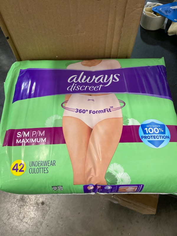Photo 2 of Always Discreet Adult Incontinence Underwear for Women and Postpartum Underwear, Small/Medium, up to 100% Bladder Leak Protection, 84 Count
