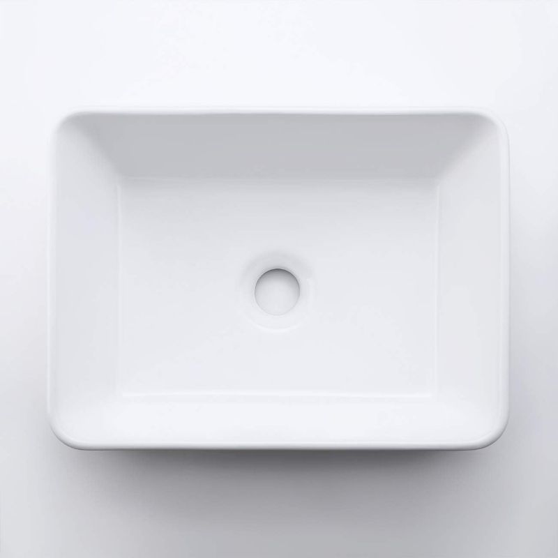 Photo 1 of Rectangle Vessel Sink 16"X12" White Bathroom Sink Above Counter Porcelain Ceramic Small Sink Bowl