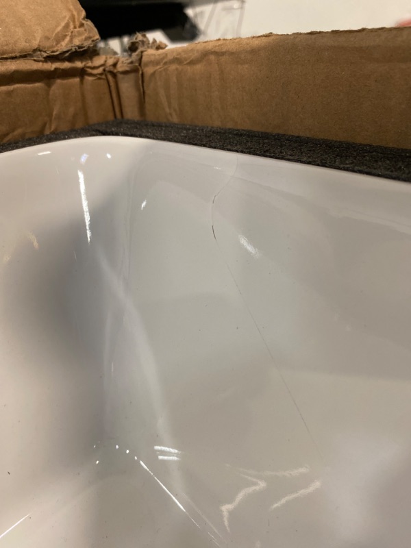 Photo 3 of Rectangle Vessel Sink 16"X12" White Bathroom Sink Above Counter Porcelain Ceramic Small Sink Bowl