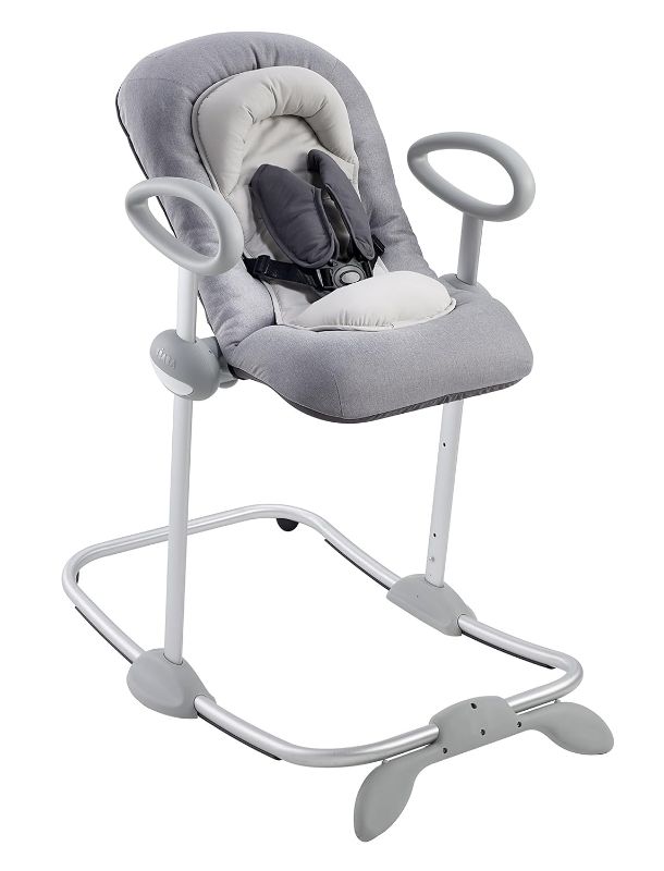 Photo 1 of BEABA Up & Down Portable Baby Rocker, 4 Height Levels + 3 Reclining Positions with 1 Click, Couch and Table Height Rocker, Baby Seat, Baby Lounger, Baby Essentials, Baby Gear, Gray
