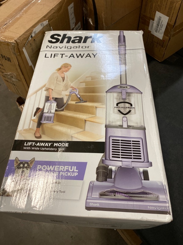 Photo 4 of Shark NV352 Navigator Lift Away Upright Vacuum with Wide Upholstery and Crevice Tools, Lavender, 15 in L x 11.4 in W x 45.5 in H