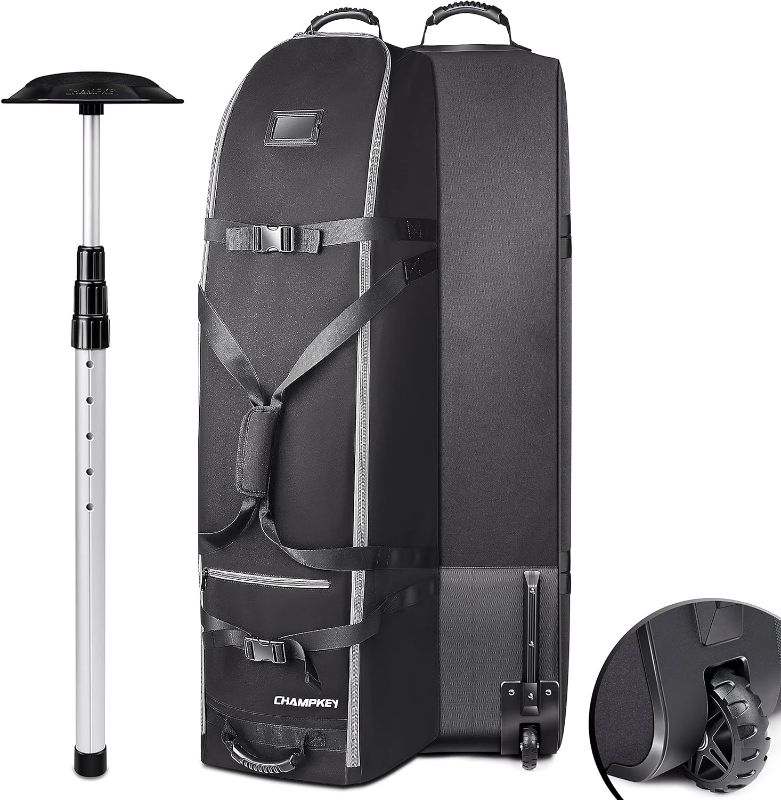 Photo 1 of CHAMPKEY Soft Padded Golf Travel Bag with Oversize Wheels| Premium 1200D Polyester Oxford Golf Travel Cover?Excellent Balance and Durability Golf Travel Bags
