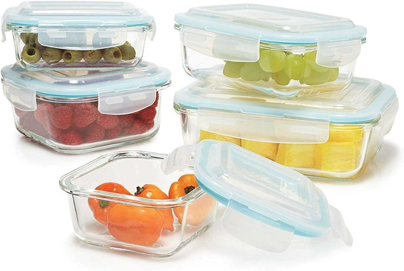 Photo 1 of 10 Pc Glass Food Storage Container Set with Locking Lids
