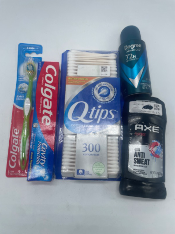 Photo 1 of 300 Pack Q-Tips Toothbrush Toothpaste Axe Deodorant & Degree Dry Spray