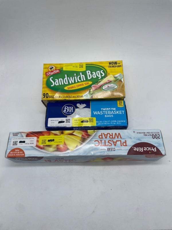 Photo 1 of Sandwich Plastic Zip Lock Bag , Garbage Bags & Plastic Wrap Bundle 