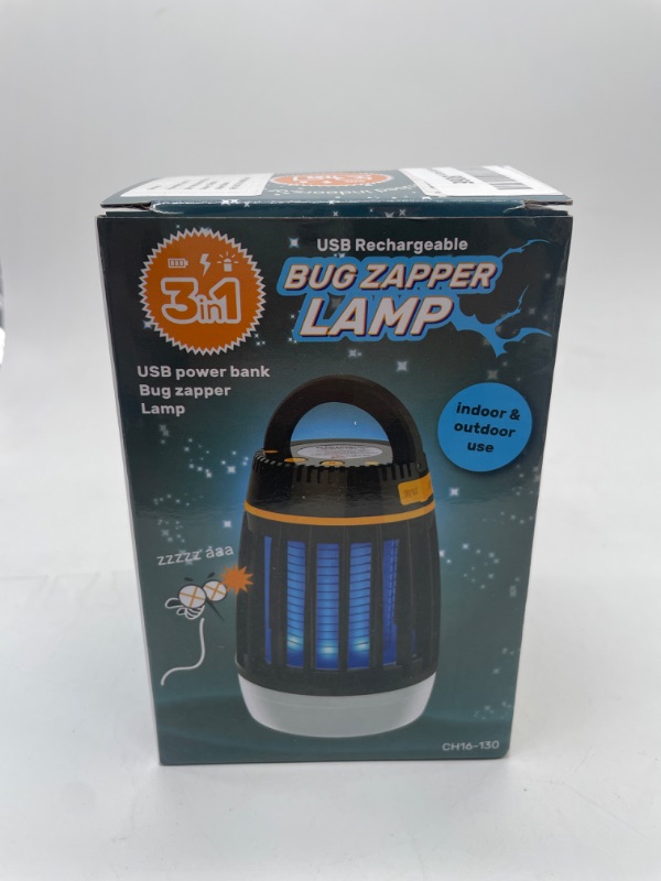 Photo 3 of 3 in 1 Bug Zapper, USB Rechargeable Mosquito Trap, Waterproof Insect Fly Trap for Outdoor & Indoor,LED Lantern, Emergency Power Supply 2000mAh for Home, Camping, Gnats, Backyard, Patio
