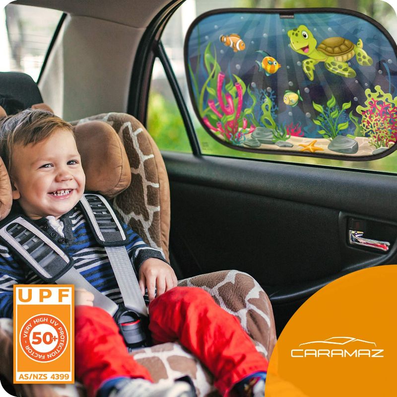 Photo 2 of CARAMAZ Car Window Shade for Baby with Certified UV-Protection 2 Pack - 20"x12" OPTIDARK
