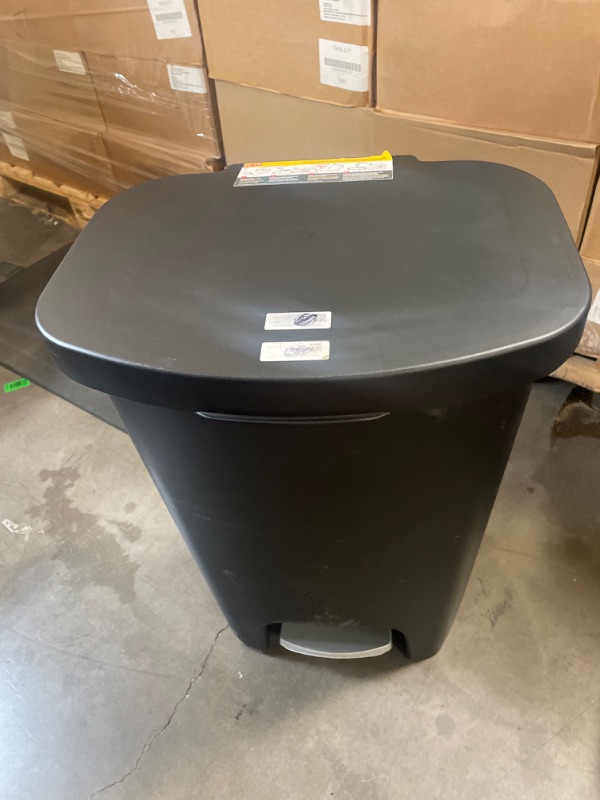 Photo 4 of Glad 13 Gallon Trash Can, Plastic Kitchen Waste Bin with Odor Protection of Lid | Hands Free with Step On Foot Pedal and Garbage Bag Rings