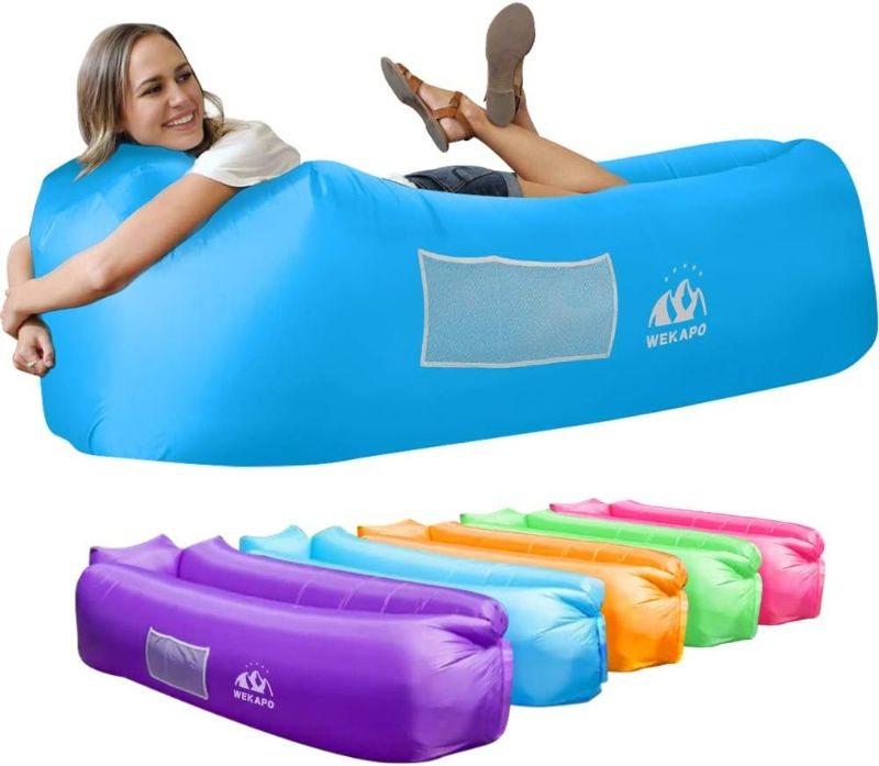 Photo 1 of WEKAPO Inflatable Lounger Air Sofa Chair–Camping & Beach Accessories–Portable Water Proof Couch for Hiking, Picnics, Outdoor, Music Festivals & Backyard–Lightweight and Easy to Set Up Air Hammock
