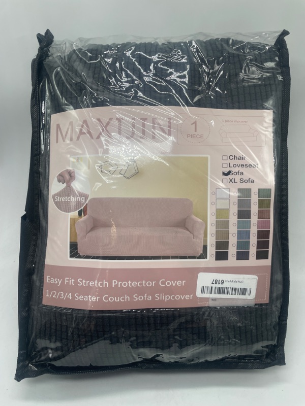 Photo 3 of MAXIJIN Super Stretch Couch Cover for 3 Cushion Couch, 1-Piece Universal Sofa Covers Living Room Jacquard Spandex Furniture Protector Dogs Pet Friendly Fitted (Large, Gray)
