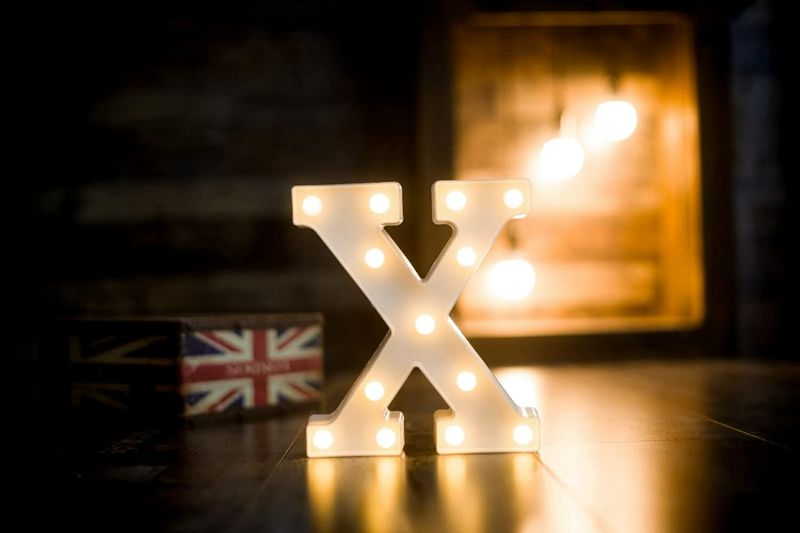 Photo 2 of LED Letter Lights Sign Light Up Letters Sign for Night Light Wedding/Birthday Party Battery Powered Christmas Lamp Home Bar Decoration(X)