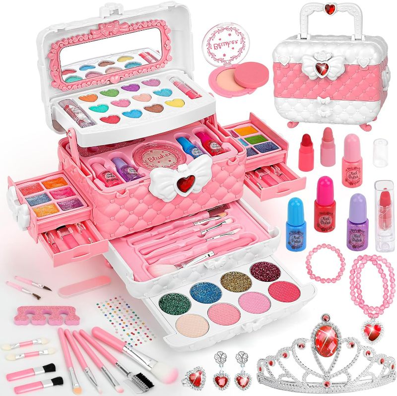 Photo 1 of Kids Makeup Kit for Girl Toys,  Teensymic Toys for Girls Real Washable Makeup Girls Princess Gift Play Make Up Toys Makeup Vanities for Girls Age 4 5 6 7 8 9 Birthday

