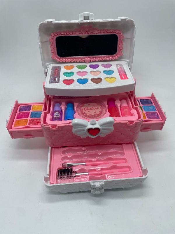 Photo 2 of Kids Makeup Kit for Girl Toys,  Teensymic Toys for Girls Real Washable Makeup Girls Princess Gift Play Make Up Toys Makeup Vanities for Girls Age 4 5 6 7 8 9 Birthday
