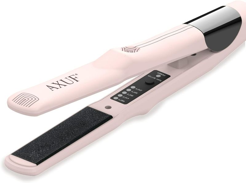 Photo 1 of AXUF Professional Hair Straightener,Flat Iron for Hair with 5s Fast Heating & 5 Temp Setting,Hair Straightener and Curler 2 in 1 for All Hairstyles, 1-inch Dual Voltage,Gifts for Women(Pink)
