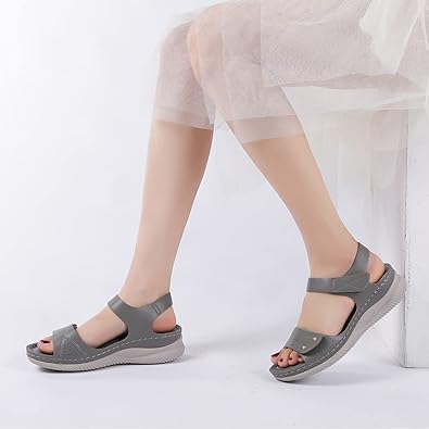 Photo 2 of Size 6  Bernal Wedge Sandals Ankle Strap Open Toe Walking Sandal Comfortable Platform Outdoor Flats Shoes